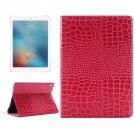 For iPad Pro 9.7" Magenta Crocodile Flip Leather Case with Holder & Card Slots & Wallet