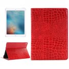 For iPad Pro 9.7" Red Crocodile Flip Leather Case with Holder & Card Slots & Wallet