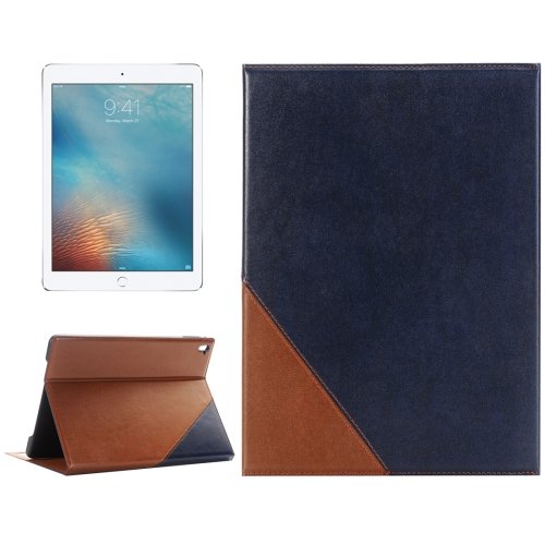 For iPad Pro 9.7" Dark Blue Book Style Leather Case with Holder & Card Slots & Wallet