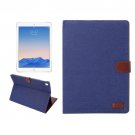 For iPad Pro 9.7" Dark Blue Denim Leather Smart Case with Holder, Card Slots & Wallet