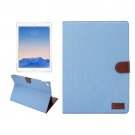 For iPad Pro 9.7" Baby Blue Denim Leather Smart Case with Holder, Card Slots & Wallet