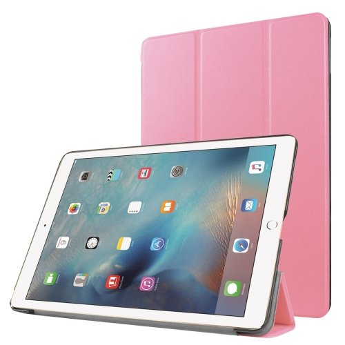 For iPad Pro 9.7" Pink Custer Flip Leather Smart Case with 3 Folding Holder