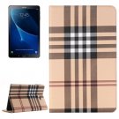 For Tab A 10.1/T580 Lattice Texture Brown Leather Case with Holder, Card Slots & Wallet