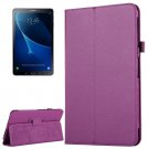 For Tab A 10.1/T580 Purple Litchi Smart Cover Magnetic Leather Case with Holder