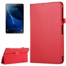 For Tab A 10.1/T580 Red Litchi Smart Cover Magnetic Leather Case with Holder