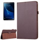 For Tab A 10.1/T580 Brown Litchi Smart Cover Magnetic Leather Case with Holder