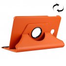 For Tab A 10.1/T580 Orange Litchi Flip Leather Case with 360° Rotation Holder