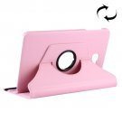 For Tab A 10.1/T580 Pink Litchi Flip Leather Case with 360° Rotation Holder