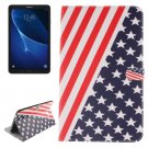 For Tab A 10.1/T580 US Flag Pattern Leather Case with Holder, Card Slots & Wallet