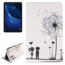 For Tab A 10.1/T580 Couple Pattern Leather Case with Holder, Card Slots & Wallet