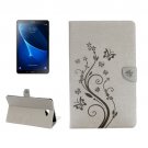 For Tab A 10.1 (2016) Grey Butterlies Leather Case with Holder, Card Slots & Wallet