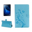 For Tab A 10.1 (2016) Blue Butterlies Leather Case with Holder, Card Slots & Wallet