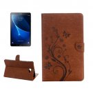 For Tab A 10.1 (2016) Brown Butterlies Leather Case with Holder, Card Slots & Wallet