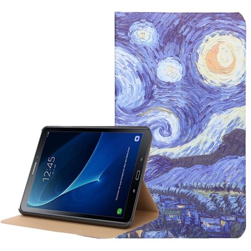 For Tab A 10.1 (2016) Moon and Star Pattern Flip Leather Case with Holder