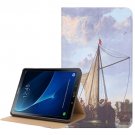 For Tab A 10.1 (2016) Sailboat Pattern Flip Leather Case with Holder