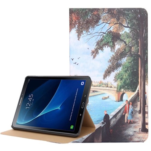 For Tab A 10.1 (2016) Brige Pattern Flip Leather Case with Holder