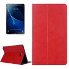 For Tab A 10.1 (2016) Red Cowhide Leather Case with Holder, Card Slots & Wallet