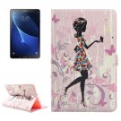 For Tab A 10.1/T580 Girl Skirt Pattern Diamond Leather Case with Holder