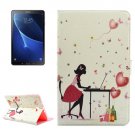 For Tab A 10.1/T580 Working Girl Pattern Diamond Leather Case with Holder