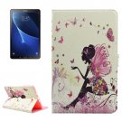 For Tab A 10.1/T580 Fairy 2 Pattern Diamond Leather Case with Holder