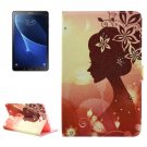 For Tab A 10.1/T580 Silhouette Pattern Diamond Leather Case with Holder