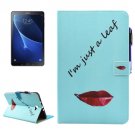 For Tab A 10.1/T580 Lips Smart Cover Leather Case with Holder, Card Slots & Wallet
