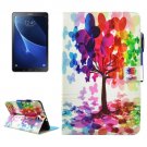 For Tab A 10.1/T580 Tree Smart Cover Leather Case with Holder, Card Slots & Wallet