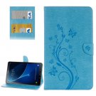 For Tab A 10.1/P580 Blue Butterlies Leather Case with Holder, Card Slots & Wallet