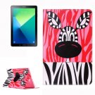 For Tab A 10.1/P580 Zebra Pattern Leather Case with Holder, Card Slots & Wallet