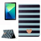 For Tab A 10.1/P580 stripe and Heart Leather Case with Holder, Card Slots & Wallet
