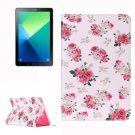 For Tab A 10.1/P580 Rose Pattern Leather Case with Holder, Card Slots & Wallet