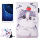 For Tab A 10.1/T580 Tomato Cat Pattern Flip Leather Case with Holder & Card/Pen Slots