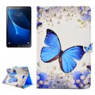 For Tab A 10.1/T580/85 Butterfly Pattern Flip Leather Case with Holder, Card Slots & Wallet