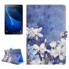 For Tab A 10.1/T580/85 Flowers Pattern Flip Leather Case with Holder, Card Slots & Wallet