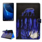 For Tab A 10.1/T580/85 Reflection Pattern Flip Leather Case with Holder, Card Slots & Wallet