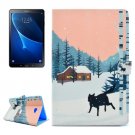 For Tab A 10.1/T580/85 Snow Wolf Pattern Flip Leather Case with Holder, Card Slots & Wallet