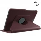 For S2 9.7/T815 Coffee Litchi Solid Color Leather Case with 360° Rotating Holder