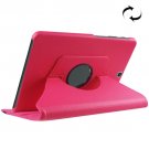 For S2 9.7/T815 Magenta Litchi Solid Color Leather Case with 360° Rotating Holder