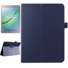 For Tab S2 9.7/T815 Dark Blue Smart Cover Litchi Leather Case with 2-folding Holder
