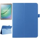 For Tab S2 9.7/T815 Blue Smart Cover Litchi Leather Case with 2-folding Holder