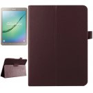 For Tab S2 9.7/T815 Brown Smart Cover Litchi Leather Case with 2-folding Holder