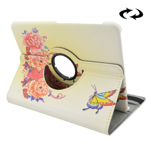 For Tab S2 9.7/T815 Flower Pattern Leather Case with 360&Acirc;&deg; Rotating Holder