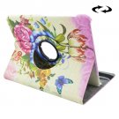 For Tab S2 9.7/T815 Rose Pattern Leather Case with 360° Rotating Holder