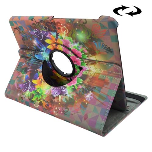 For Tab S2 9.7/T815 Blooming Pattern Leather Case with 360&Acirc;&deg; Rotating Holder