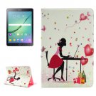 For Tab S2 9.7/T815 Relaxing Girl Diamond Flip Leather Case with Holder
