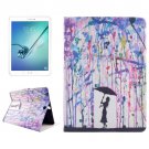For Tab S2 9.7/T815 Drawing Rain PC + PU Leather Case with Holder & Card Slots