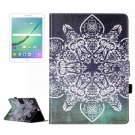 For Tab S2 9.7/T815 Retro Flower Flip Leather Case with Holder, Card Slots & Wallet
