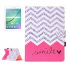 For Tab S2 9.7/T815 Smile Flip Leather Case with Holder, Card Slots & Wallet