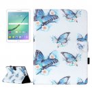 For Tab S2 9.7/T815 Butterflies Flip Leather Case with Holder, Card Slots & Wallet