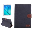 For Tab S2 8.0/T715 Black Denim Flip Leather Case with Holder, Card Slots & Wallet